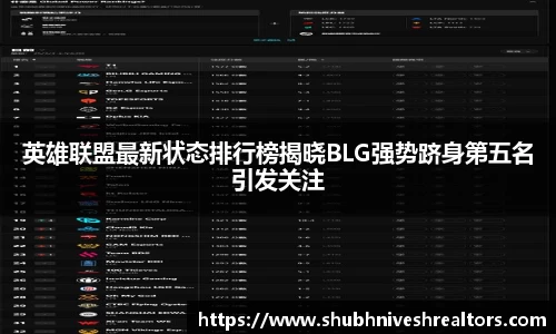 英雄联盟最新状态排行榜揭晓BLG强势跻身第五名引发关注